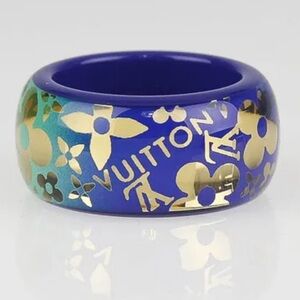 Louis Vuitton Bleu Tropical Resin Monogram Cocktail Ring